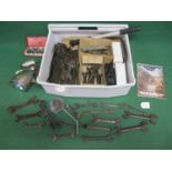 Mixed box of motorcycle spanners to include: Triumph and BSA together with Ford, Jaguar, Austin,