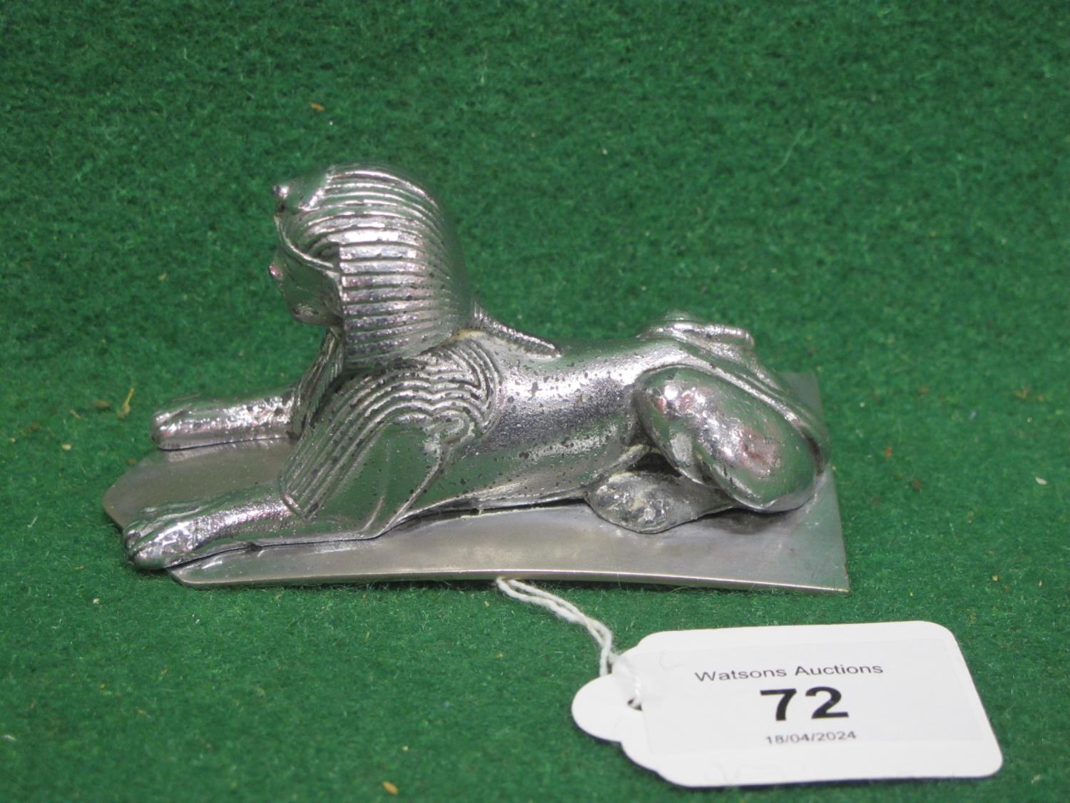 Chromed Sphinx bonnet mascot from an Armstrong Siddeley - 4" long Please note descriptions are not