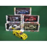 Six Pauls Model Art Minichamps by UT Models 1:18 scale metal and plastic model racing cars, five