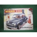 Large reproduction mounted 1956 advertising poster for Morris Minor, It's One Of The Family Now -