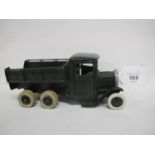 Britains ten wheeled upright radiator army lorry with driver - 6" long Please note descriptions