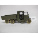 Britains six wheel tipping army lorry with driver and tailgate (fractured chassis and replacement