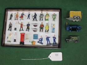 Seventeen hand painted metal figures from Britains, J Hill & Co. Timpo, Taylor & Barratt, Crescent