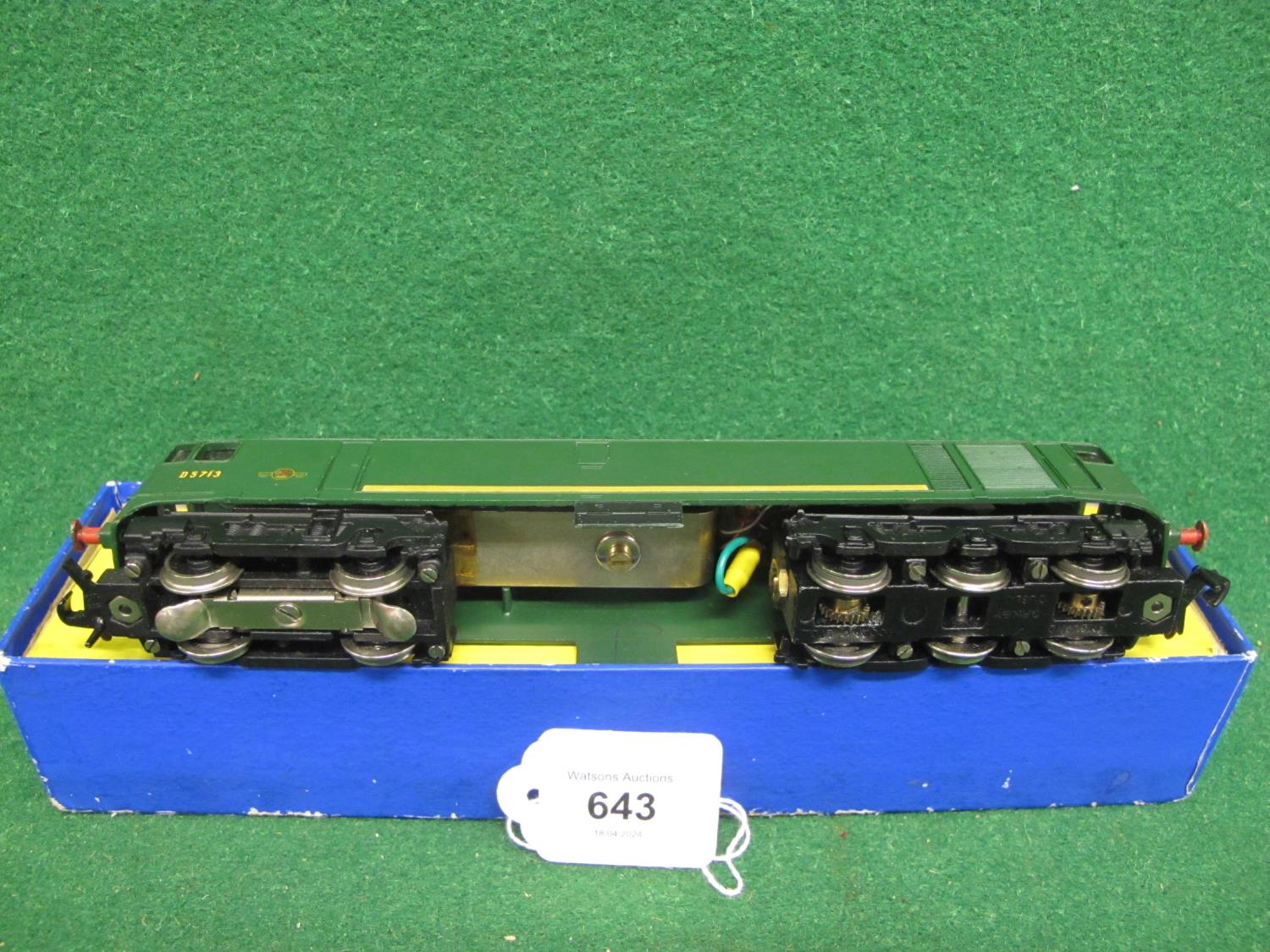 1961-1964 Hornby Dublo 3233 3 Rail Met-Vic CoBo diesel locomotive D5713 in late BR green with - Image 4 of 4