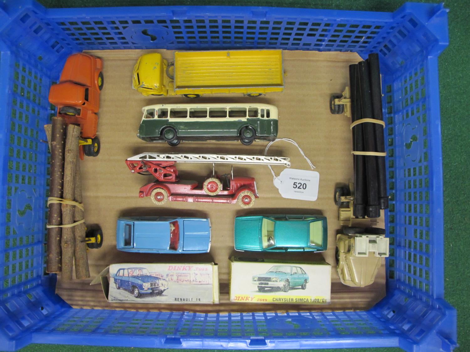 Seven French Dinky diecast vehicles to comprise: 32D Delahaye Fire Escape, 39B Unic, 36A Log - Image 2 of 3
