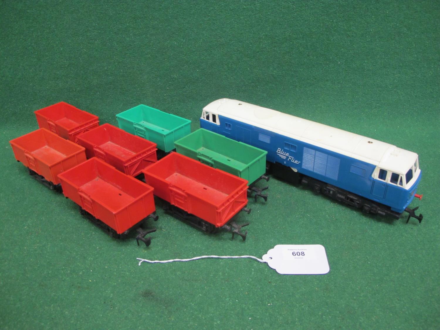 Triang Big-Big plastic O gauge battery powered Hymek style diesel locomotive Blue-Flier (with