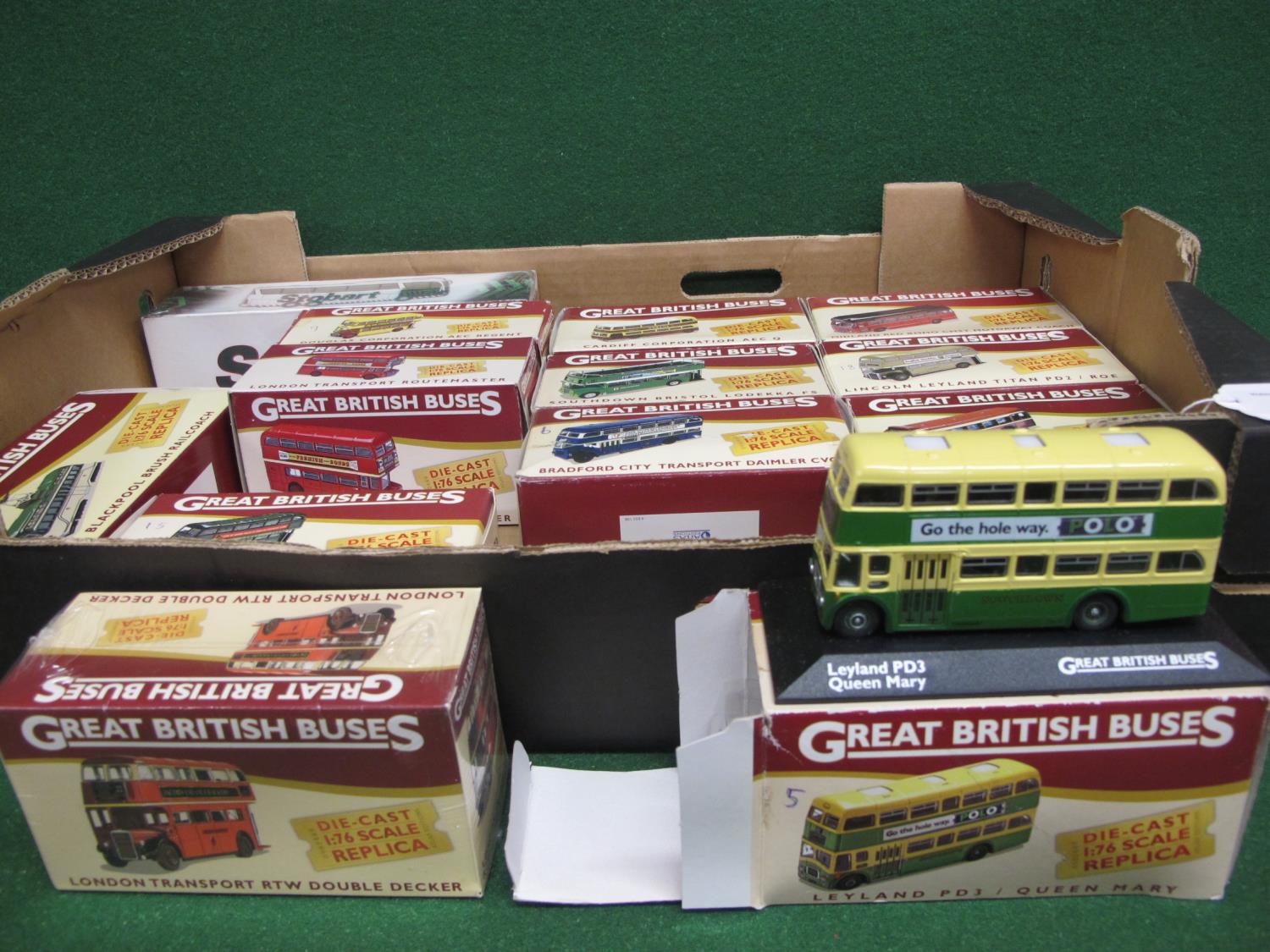 Fourteen Atlas Edition 1:76 scale vehicles comprising: twelve Great British Bus Series buses and one - Image 2 of 3