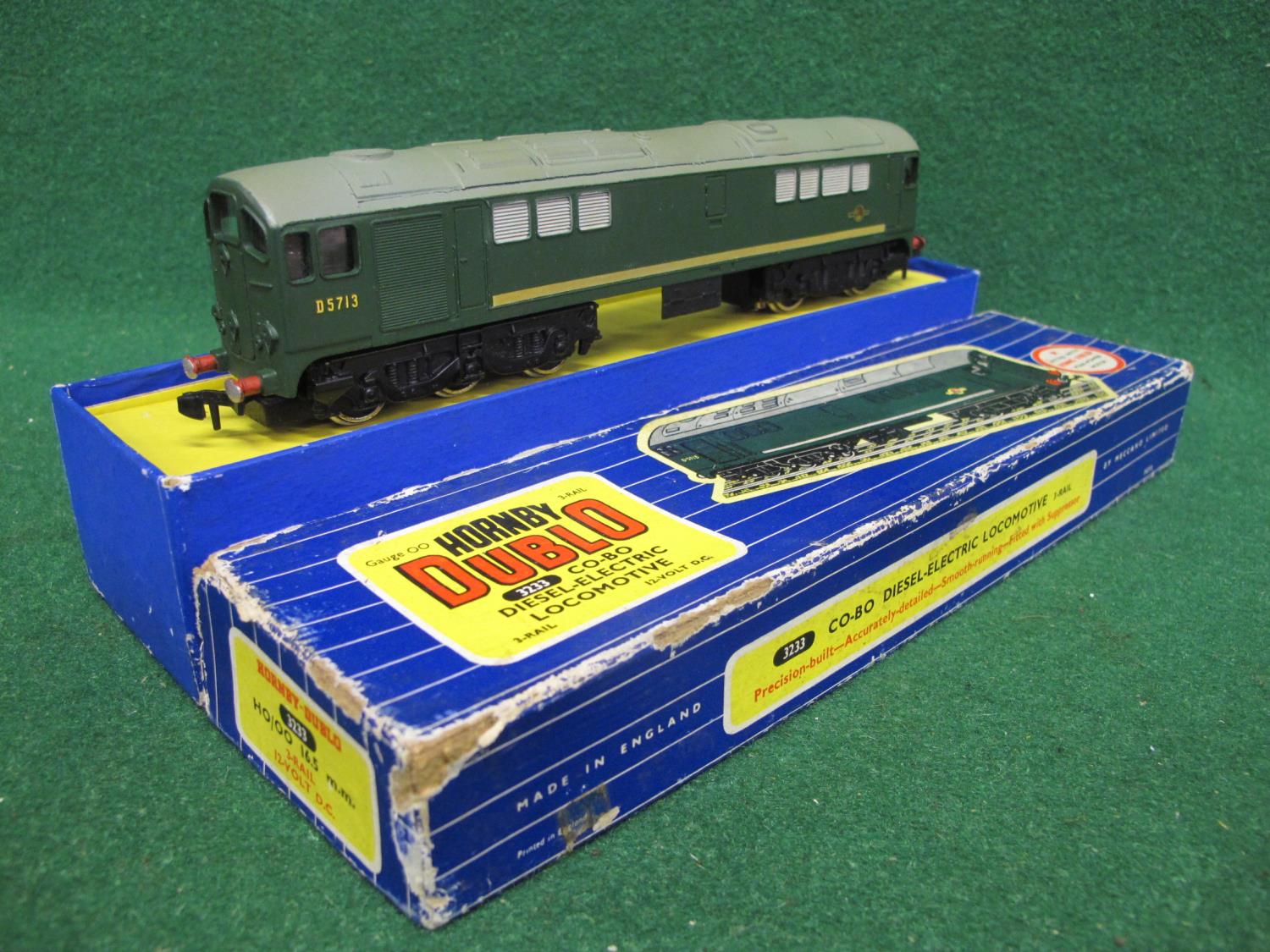 1961-1964 Hornby Dublo 3233 3 Rail Met-Vic CoBo diesel locomotive D5713 in late BR green with - Image 2 of 4