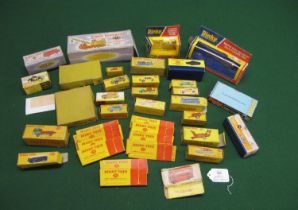 Quantity of EMPTY boxes for 1950's-1970's Dinky vehicles and accessories to include trade boxes