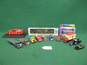 Mixed lot of vehicles from Dinky, Matchbox, Charbens, Burago, Lledo and Corgi to include: Dinky
