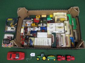 Quantity of approx fifty loose and boxed vehicle models from Lesney, Corgi, Lledo, Matchbox, Burago,