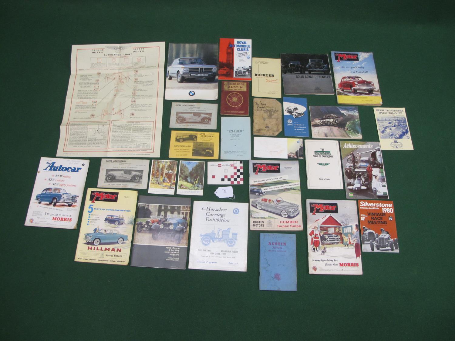Quantity of motoring brochures, race programmes, publications, owners handbooks, Jaguar 2.4, 3.4,