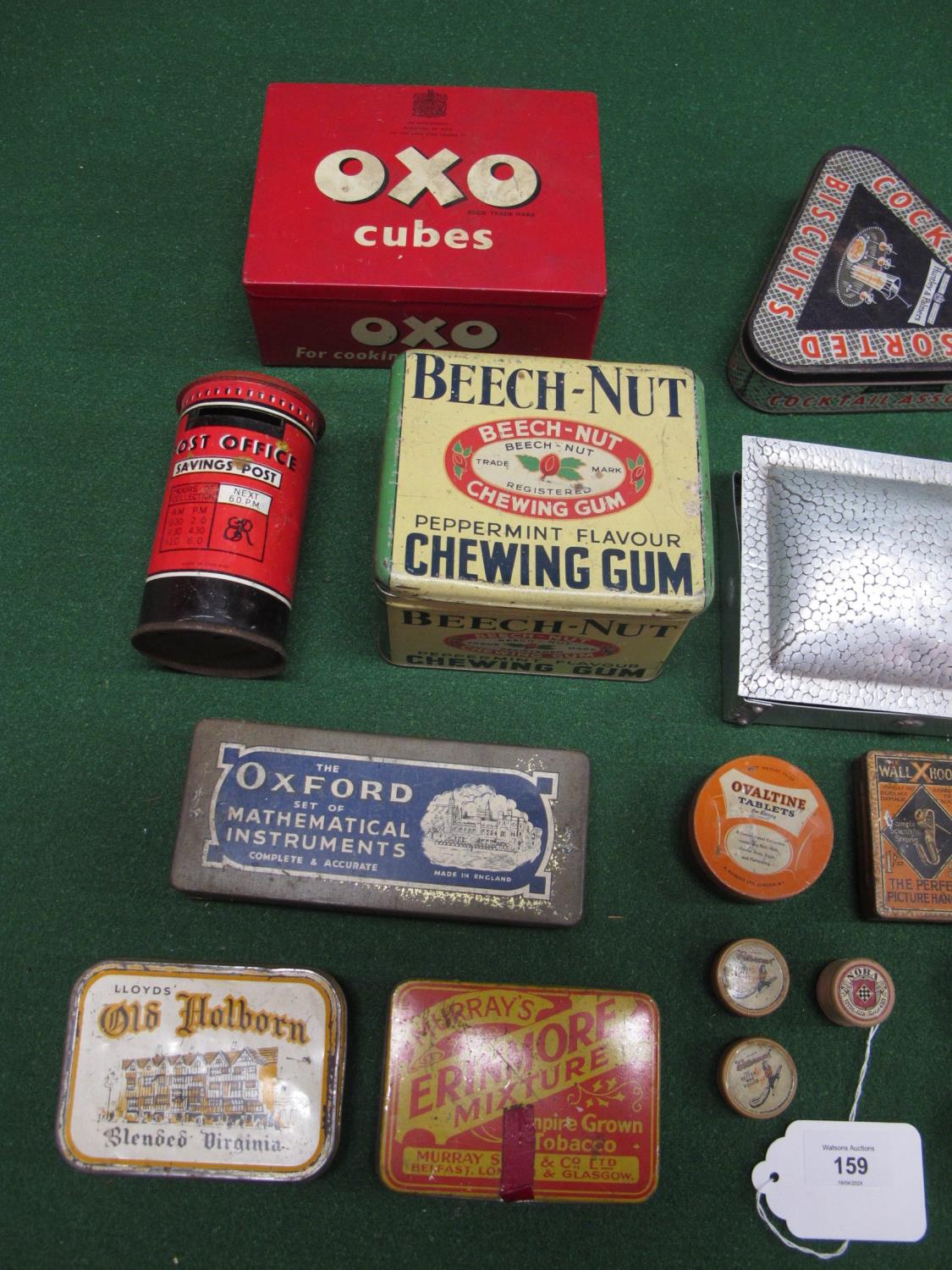 Box of smaller product tins to include: Mick McQuaid Cut Plug Tobacco, Beech Nut Chewing Gum, - Image 2 of 4
