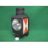 Possibly unused German Railway lamp with clear and red lenses, removable oil tank, burner, top