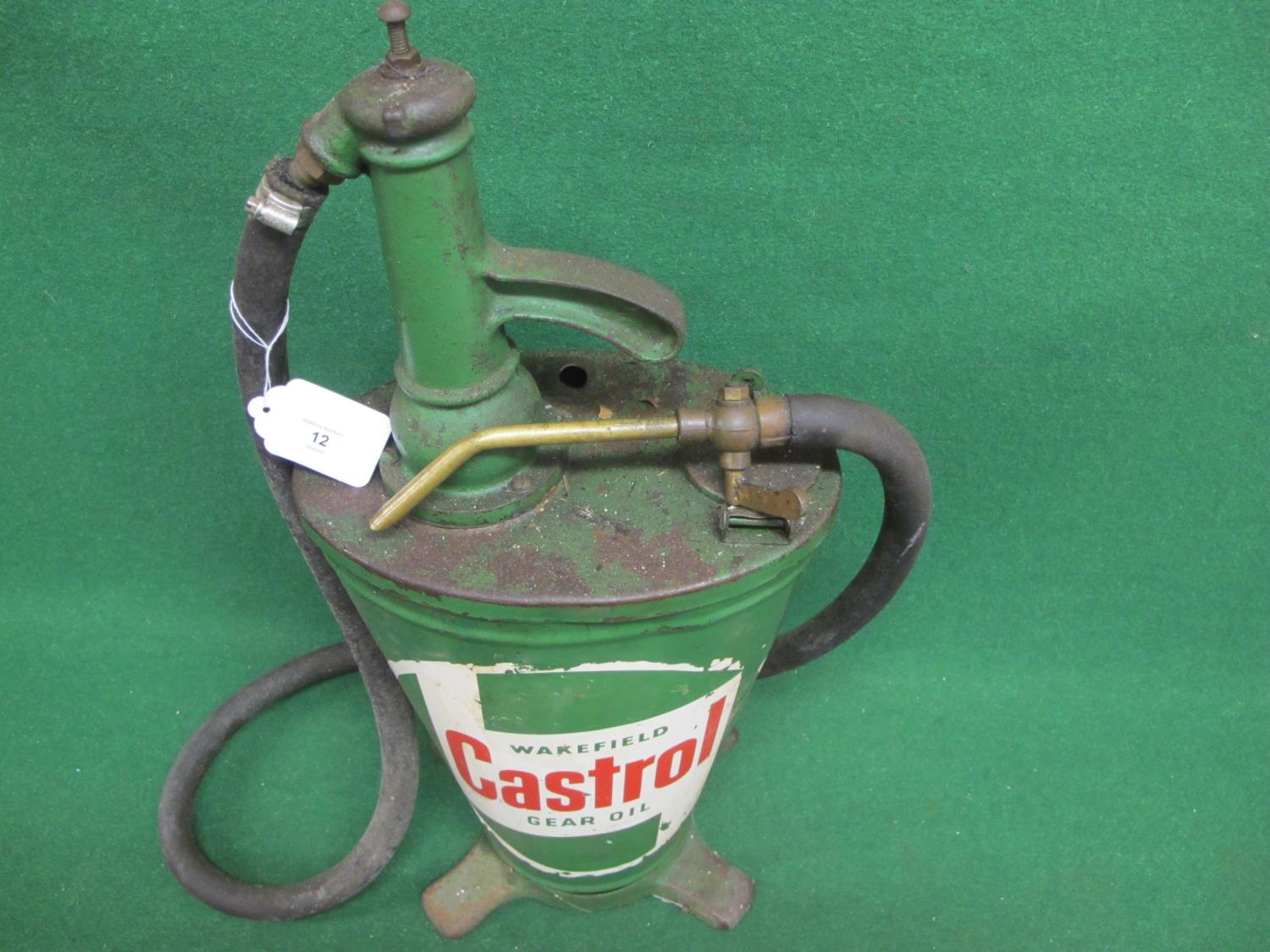 Portable garage gear oil pump with hose and tap, having Castrol Hypoy 90 Gear Oil logos - 26" - Image 2 of 3