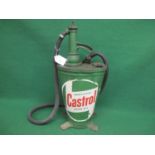Portable garage gear oil pump with hose and tap, having Castrol Hypoy 90 Gear Oil logos - 26"