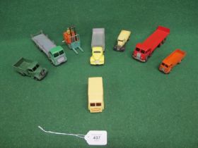 Tray of eight loose Dinky diecast commercial vehicles to include: Bedford tipper, Foden chain & flat