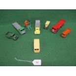 Tray of eight loose Dinky diecast commercial vehicles to include: Bedford tipper, Foden chain & flat