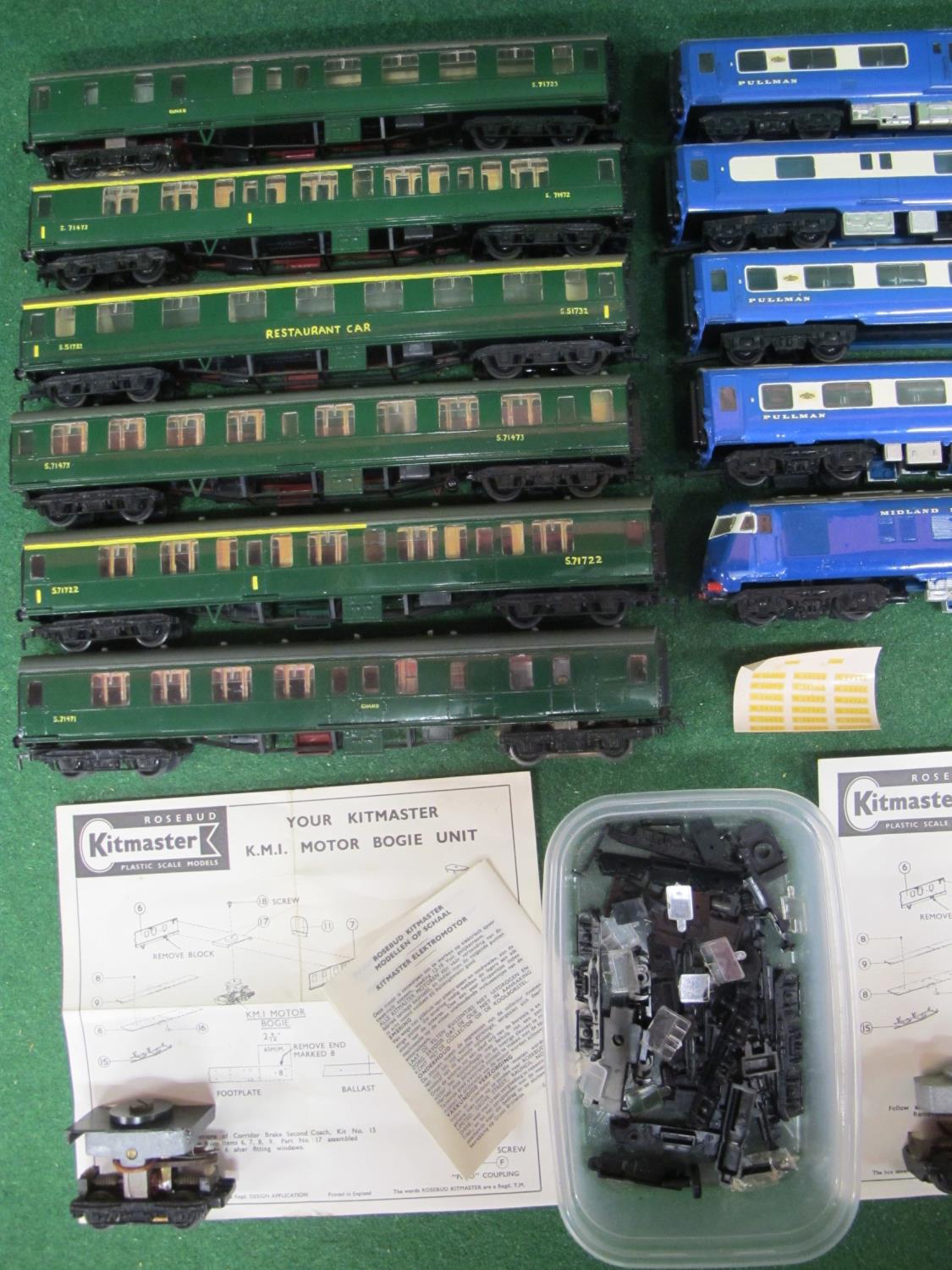 Two built, painted and motorised trains in OO scale using Rosebud Kitmaster kits and electric motors - Image 3 of 5