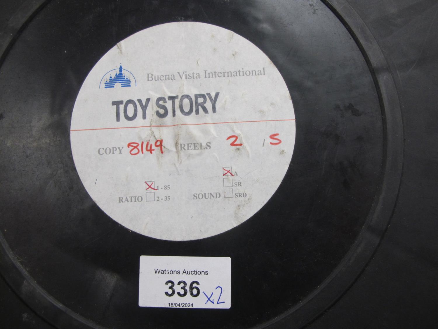 Cased 35mm film reels 1 & 2 (of 5)Copy 8149 for Buena Vista International Toy Story - 14.75" dia - Image 3 of 3