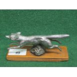 Running fox mascot stamped Made In England on base - 5" long Please note descriptions are not