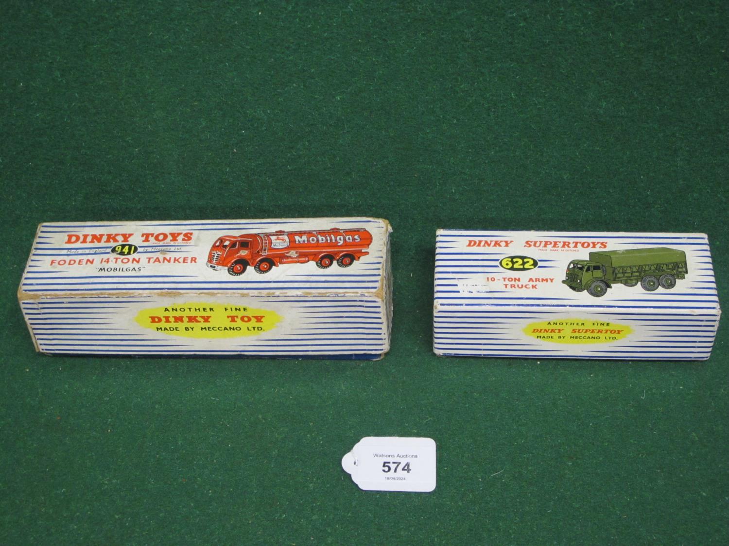 Two boxed 1950's Dinky Foden lorries to comprise: 941 fourteen ton Mobilgas eight wheel tanker and - Image 2 of 5