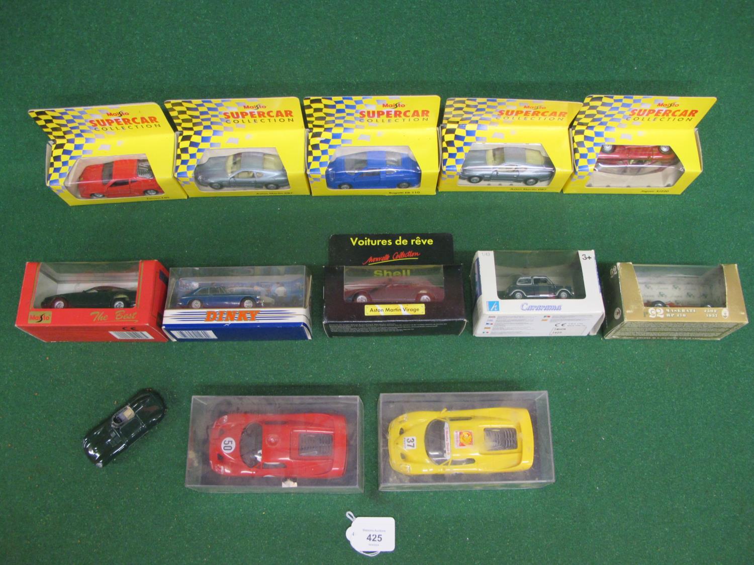 Boxed and loose model cars from Brumm, Maisto, 1980's Dinky, Cararama etc together with two Ninco - Bild 2 aus 3