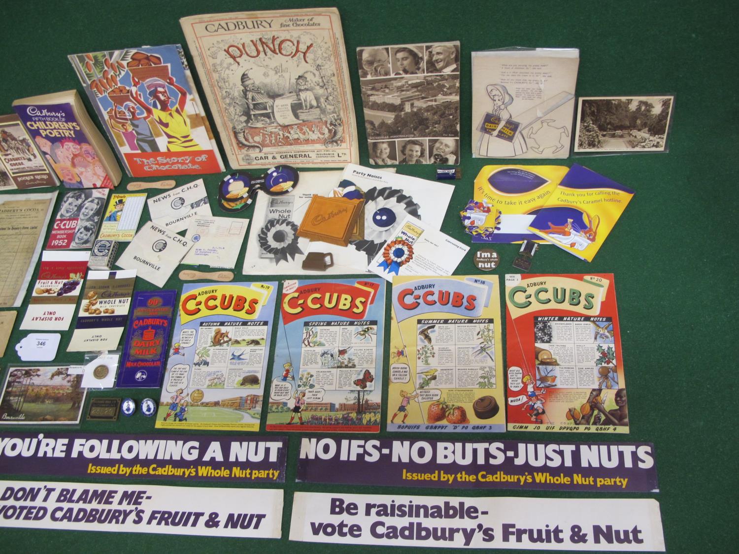 Quantity of Cadbury ephemera, Bournville postcards, Coco-Cubs booklets and badges, Fruit & Nut party - Image 3 of 3