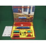 Rovex/Triang battery powered O gauge Big-Big Train set with Hymek style locomotive, four wagons, two