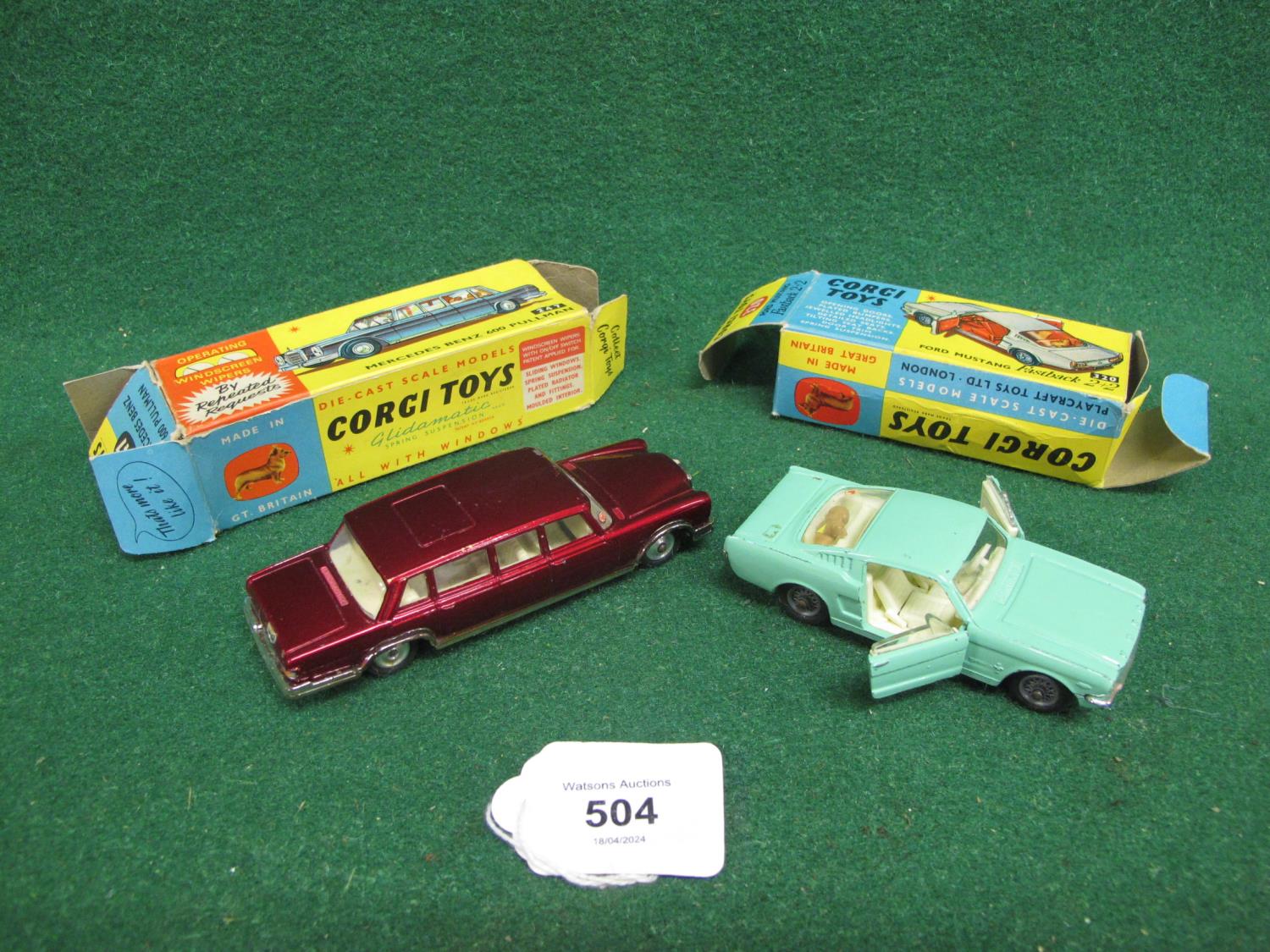 Two 1960's boxed Corgi cars to comprise: 247 Mercedes Benz 600 Pullman with working windscreen - Image 2 of 3