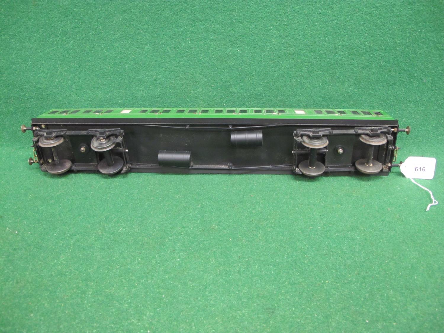 Gauge 1 all metal Southern Railway all 3rd eight compartment bogie coach in green - 22.25" buffer to - Bild 3 aus 3