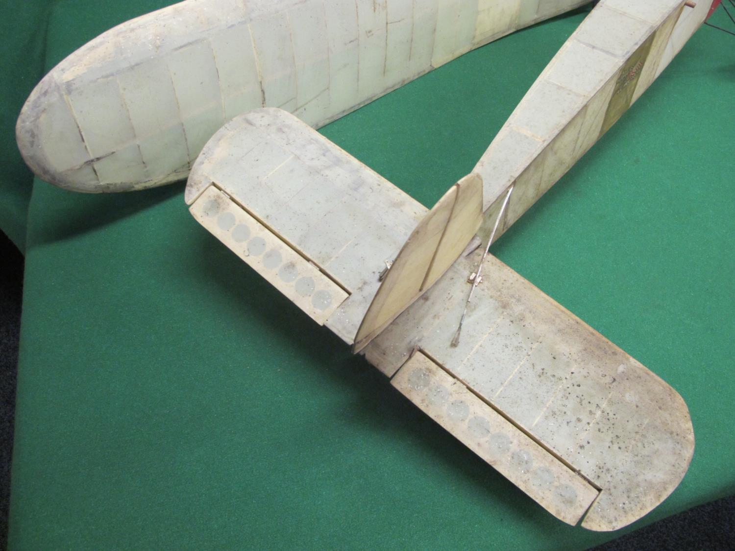 Large old wood and dope-skin radio controlled monoplane Miss America with a 7' wingspan (needs - Image 3 of 3