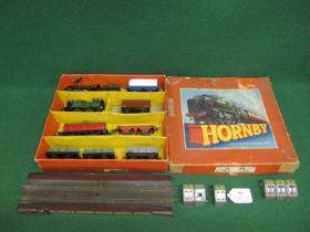 Hornby O gauge clockwork Tank Goods Set No. 45, now containing: Type 20 0-4-0 tender locomotive