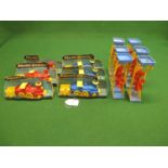Six Triang plastic friction drive Prairie Express floor steam locomotives with display card