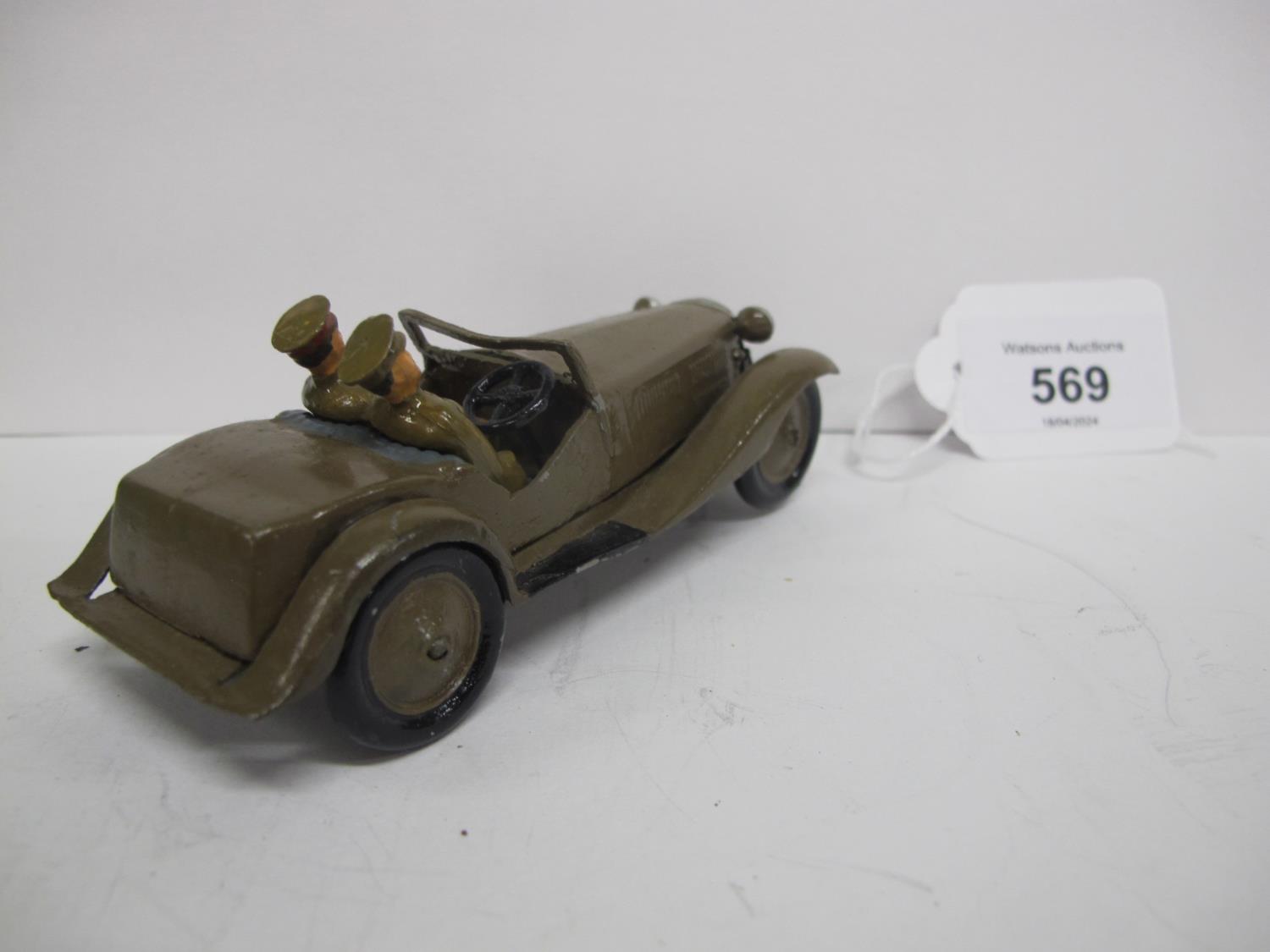 Britains staff car with removable officers (repainted and reproduction) - 4.25" long Please note de - Image 2 of 4