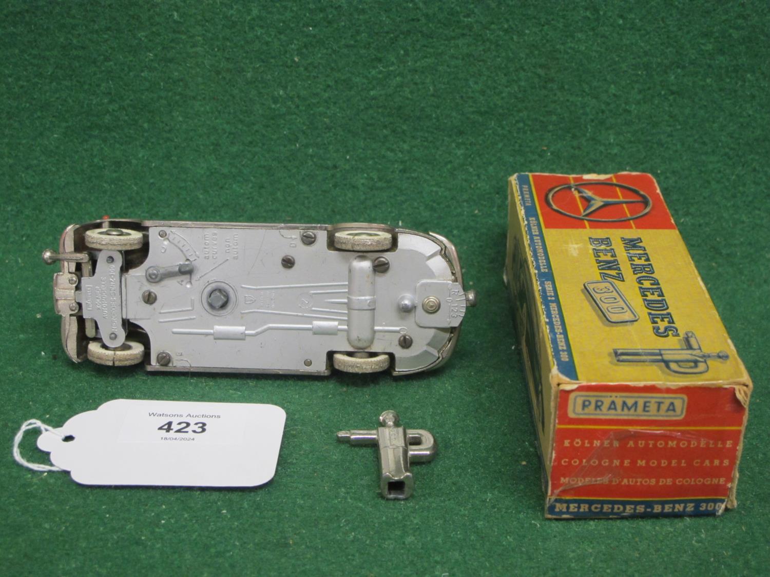 A Prameta (W. Germany) all metal clockwork Mercedes Benz 300 with steering, forwards & reverse and - Image 3 of 4