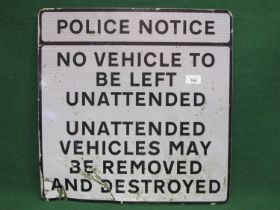 Modern reflective sign from the Westminster area of London stating Police Notice, No Vehicles To