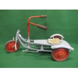 Well built, steel, hand powered foot steered French childs tricycle embossed Cyclo Etoile. This is