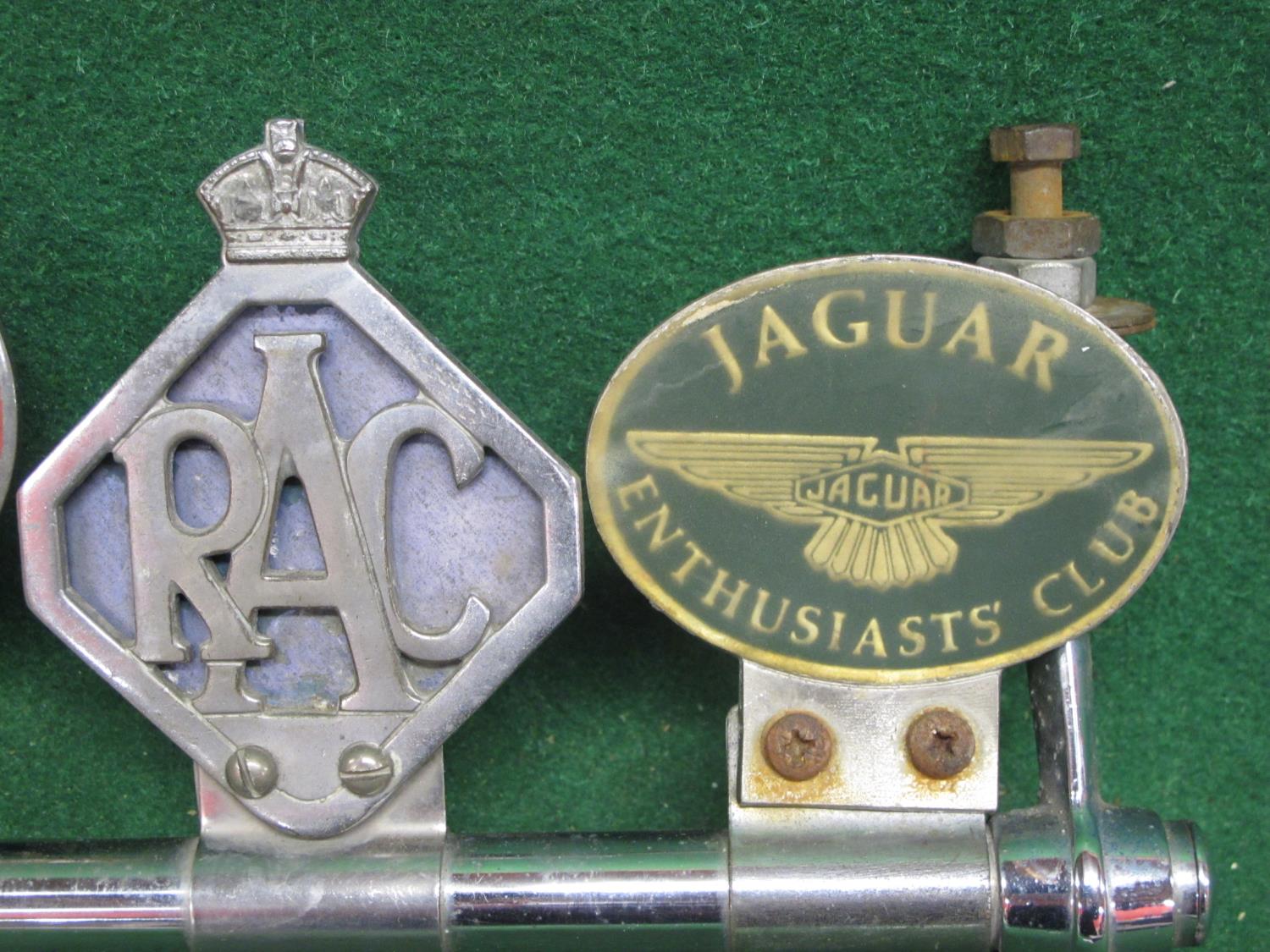 Chromed badge bar with mountings - 17" long together with five badges: Veterans 71. AA No. 5508E, - Image 3 of 3