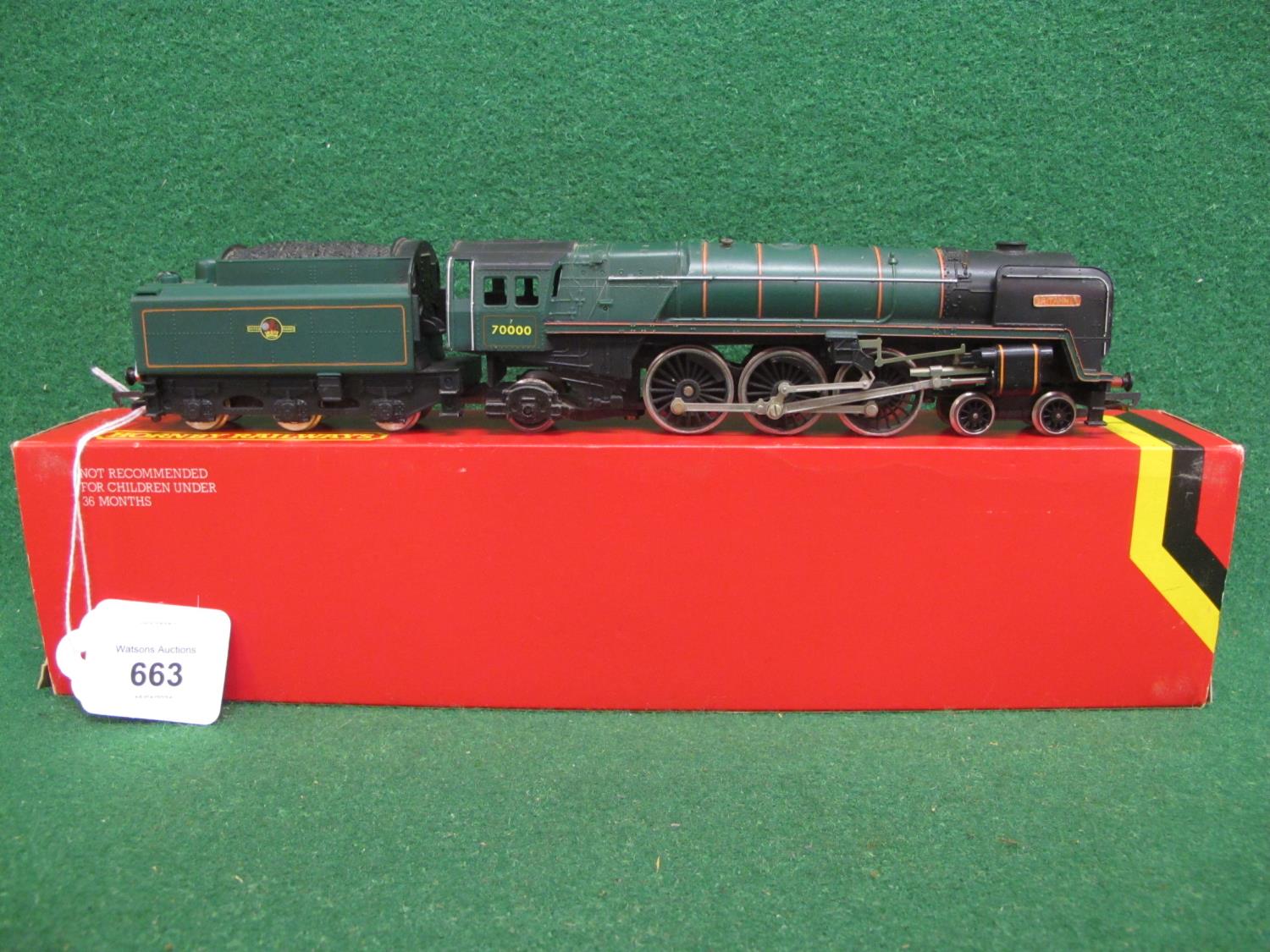 1978 Hornby OO scale R063 STD 7MT 4-6-2 locomotive and tender No. 70000 Britannia in late BR lined - Image 3 of 3