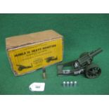 Britains Mobile 18 Heavy Howitzer with sprung cartridge and four metal shells, boxed Please note