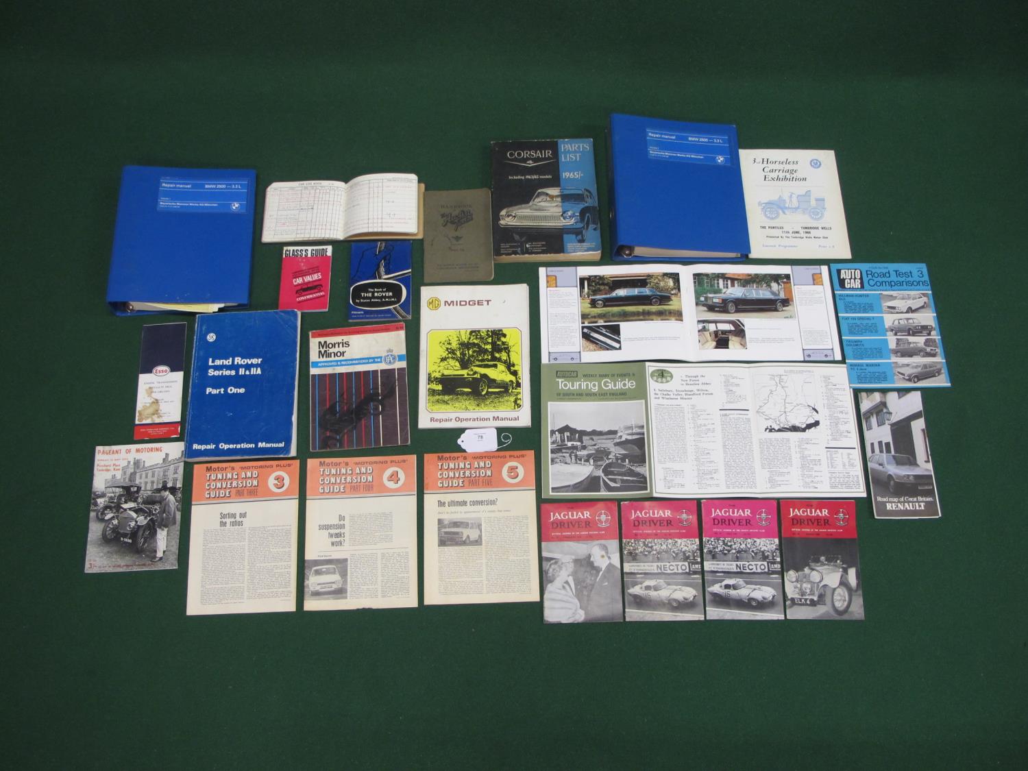 Workshop manuals for: Landrover Series II 7 IIa, BMW 2500-3.3: Vols 1 & 2, MG Midget, Morris