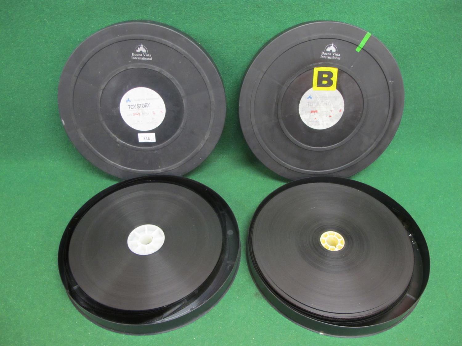 Cased 35mm film reels 1 & 2 (of 5)Copy 8149 for Buena Vista International Toy Story - 14.75" dia
