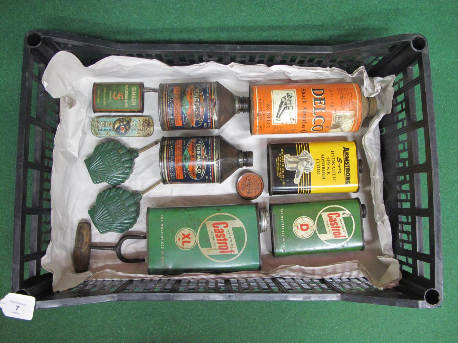 Crate of automotive containers to include: two Chemico Running In Compound, Castrol D140 and XL30, - Image 2 of 2