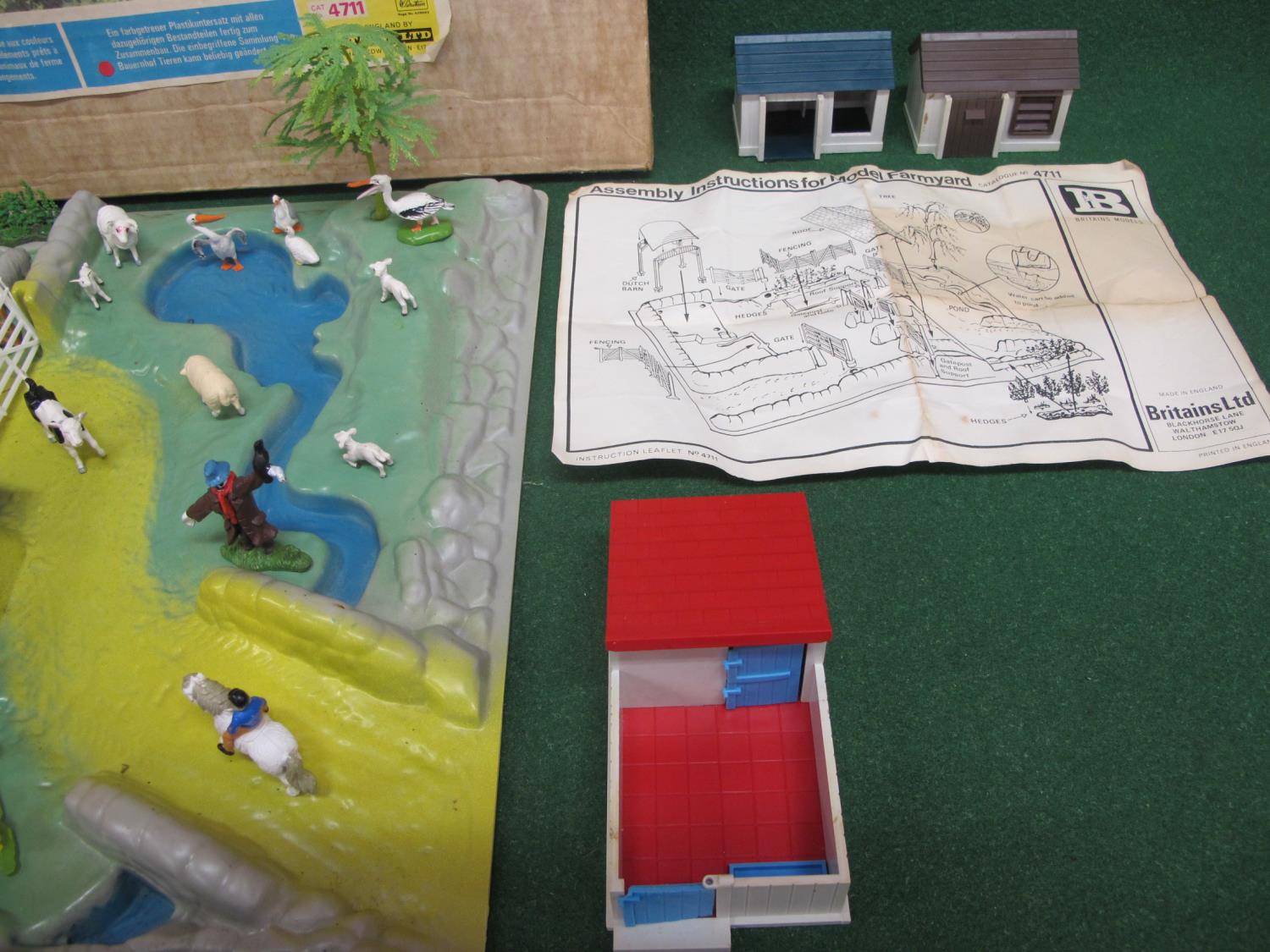 Britains Ltd No. 4711 model farmyard set, boxed with instructions plus additional animals and pens - Image 3 of 3