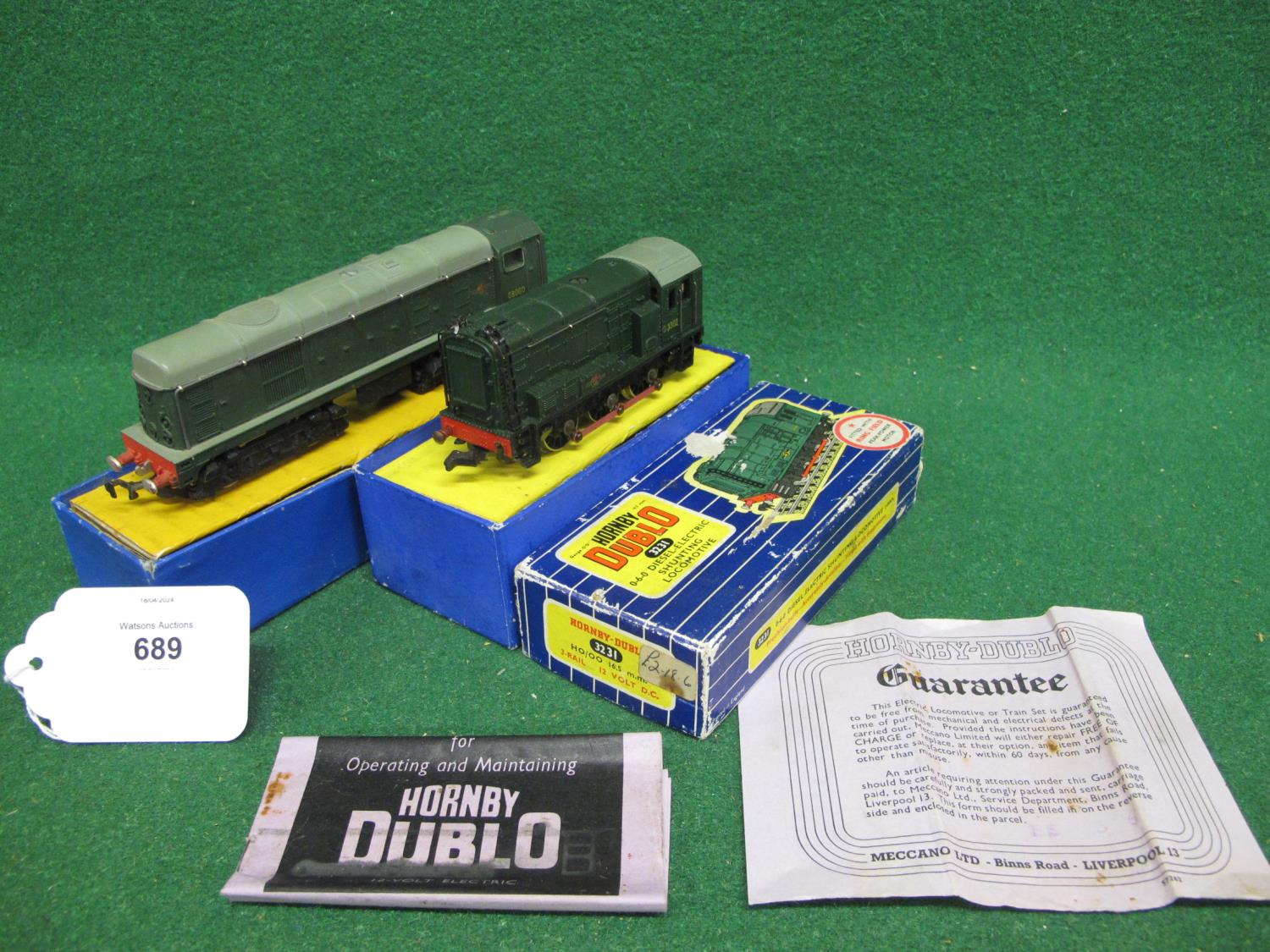 Two HD 3 Rail diesel locomotives to comprise: 08 Shunter with 2 Rail BR green D3302 body (front
