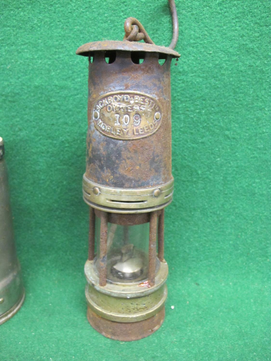 Two miners safety lamps made by Ackroyd Best Ltd, Morley, Leeds and Oldham Type F, both in used - Image 2 of 3