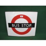 Double sided enamel London Transport Bus Stop sign, No. 10254 on base and Ham London 768388 on