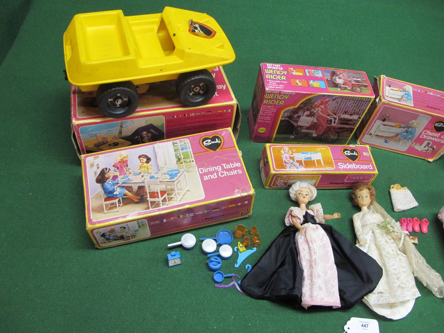 Two dolls wearing bridal outfit and evening dress, one marked Hong Kong together with a Sindy - Image 2 of 3