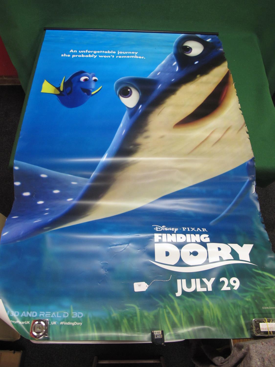 Movie banner for Disney-Pixar's Finding Dory - 60" x approx 94" together with an unopened movie - Image 4 of 6